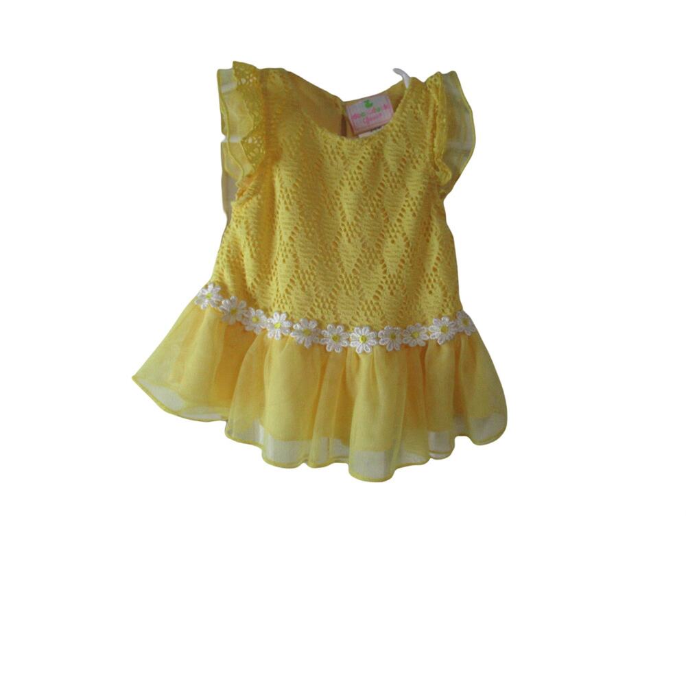 Duck Duck Goose Yellow Dress with flower waist